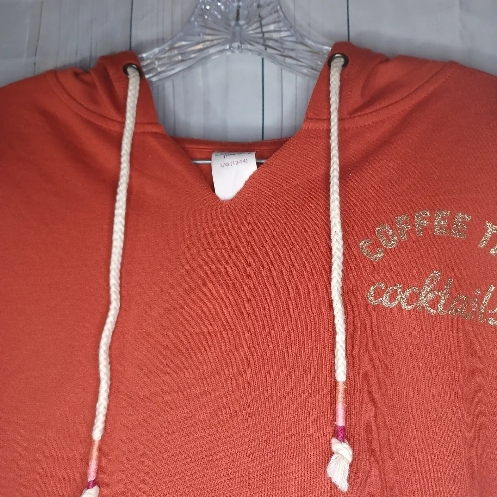 Secret Treasures Coffee Till Cocktails Comfy cropped Hoodie and shorts pajamas - Picture 4 of 16